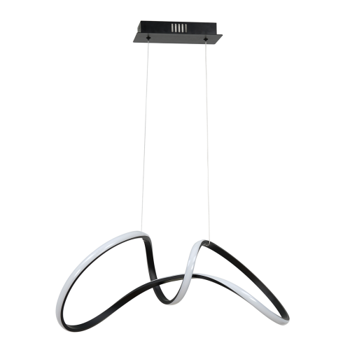 Lampa sufitowa wisząca fale Industrialna Loft TESORO BLACK 48W LED ML7951 Milagro 4000K 67cm nowoczesna oprawa oświetleniowa wyginana metal żyrandol czarny czarna zwis Inspiracje Premium
