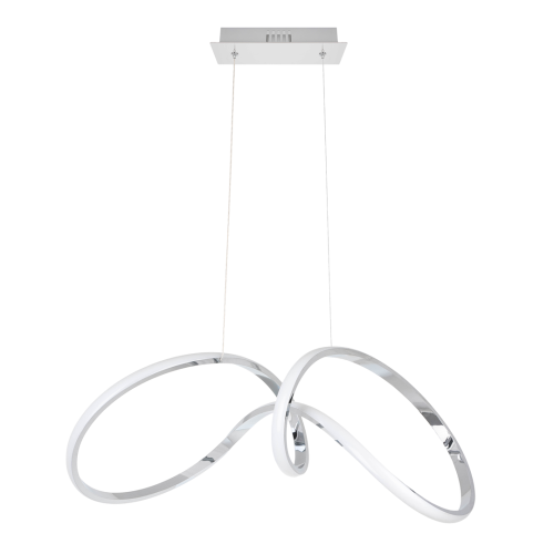 Lampa sufitowa wisząca fale Industrialna Loft TESORO CHROME 48W LED ML7952 Milagro 4000K 67cm nowoczesna oprawa oświetleniowa wyginana metal żyrandol chrom zwis Inspiracje Premium
