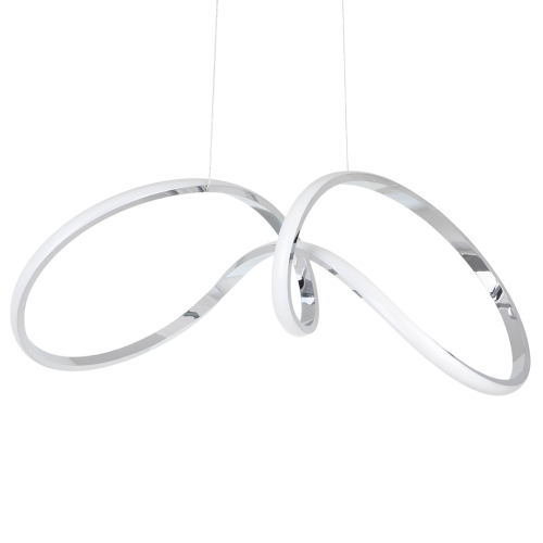 Lampa sufitowa wisząca fale Industrialna Loft TESORO CHROME 48W LED ML7952 Milagro 4000K 67cm nowoczesna oprawa oświetleniowa wyginana metal żyrandol chrom zwis Inspiracje Premium