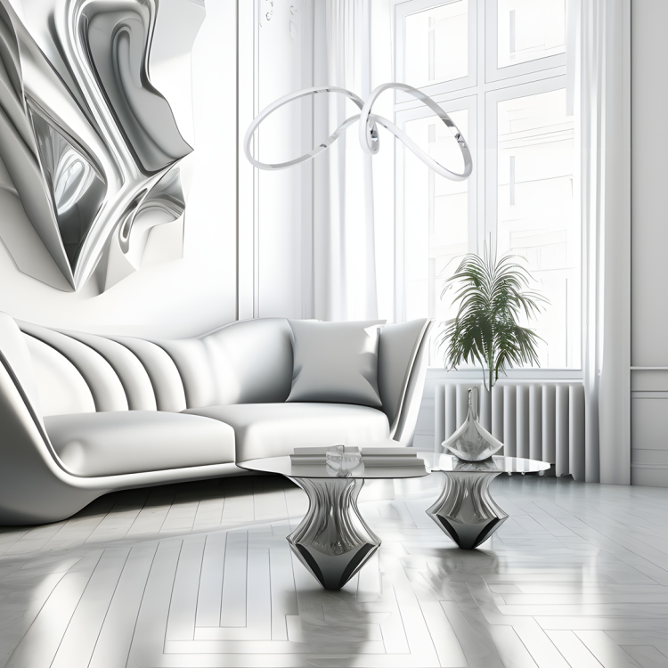 Lampa sufitowa wisząca fale Industrialna Loft TESORO CHROME 48W LED ML7952 Milagro 4000K 67cm nowoczesna oprawa oświetleniowa wyginana metal żyrandol chrom zwis Inspiracje Premium
