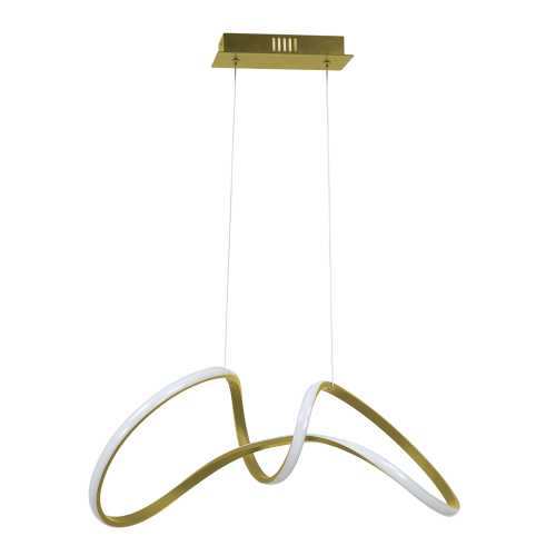 Lampa sufitowa wisząca fale Industrialna Loft TESORO GOLD 48W LED ML7953 Milagro 4000K 67cm nowoczesna oprawa oświetleniowa wyginana metal żyrandol złoty złota zwis Inspiracje Premium