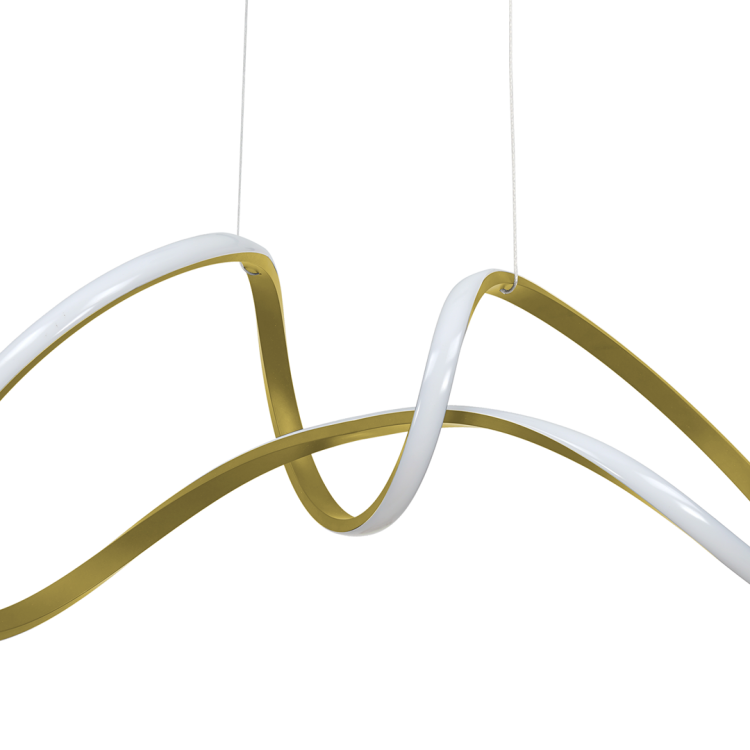 Lampa sufitowa wisząca fale Industrialna Loft TESORO GOLD 48W LED ML7953 Milagro 4000K 67cm nowoczesna oprawa oświetleniowa wyginana metal żyrandol złoty złota zwis Inspiracje Premium