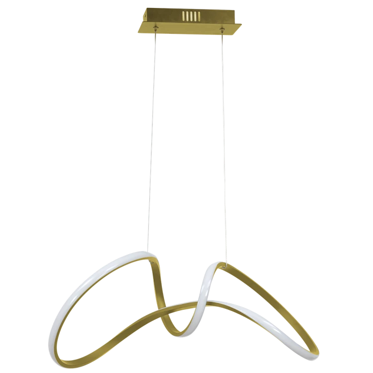 Lampa sufitowa wisząca fale Industrialna Loft TESORO GOLD 48W LED ML7953 Milagro 4000K 67cm nowoczesna oprawa oświetleniowa wyginana metal żyrandol złoty złota zwis Inspiracje Premium