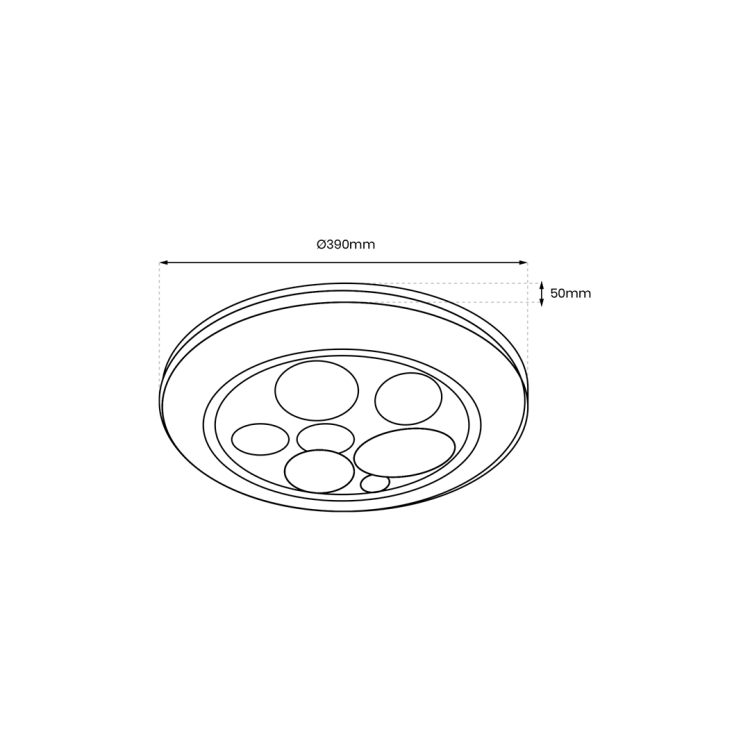 Plafon BUBBLES GOLD 30W  O390 mm ML8128 Milagro