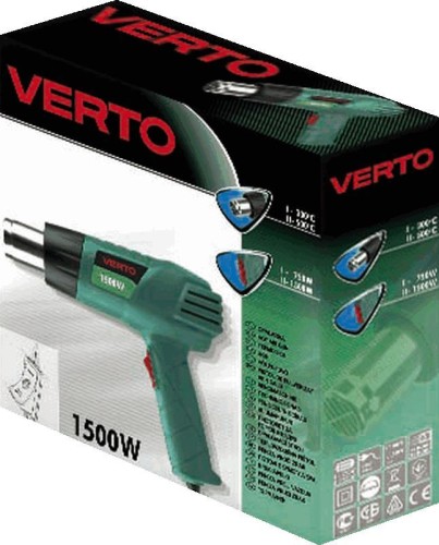 Opalarka 1500W zakres temperatur: I: 300ºC, II: 500ºC 51G515 Verto