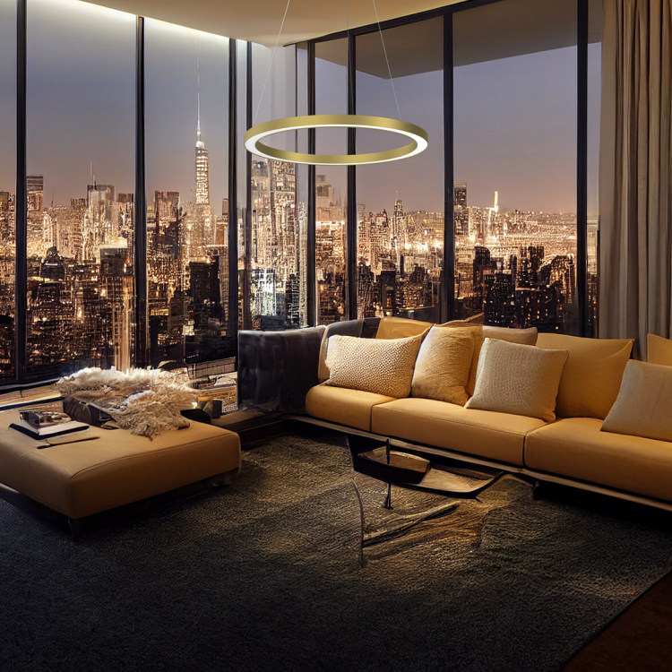 Lampa sufitowa wisząca okrąg koło Industrialna Loft GALAXIA GOLD 26W LED ML8421 Milagro 3500K nowoczesna oprawa oświetleniowa okrągła metal żyrandol złoty złota zwis Inspiracje Premium
