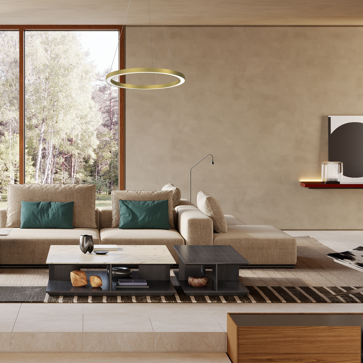 Lampa sufitowa wisząca okrąg koło Industrialna Loft GALAXIA GOLD 26W LED ML8421 Milagro 3500K nowoczesna oprawa oświetleniowa okrągła metal żyrandol złoty złota zwis Inspiracje Premium