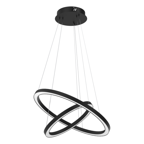 Lampa sufitowa wisząca okrąg koło Industrialna Loft GALAXIA BLACK 46W LED ML8422 Milagro 3500K nowoczesna oprawa oświetleniowa okrągła metal żyrandol czarny czarna zwis Inspiracje Premium
