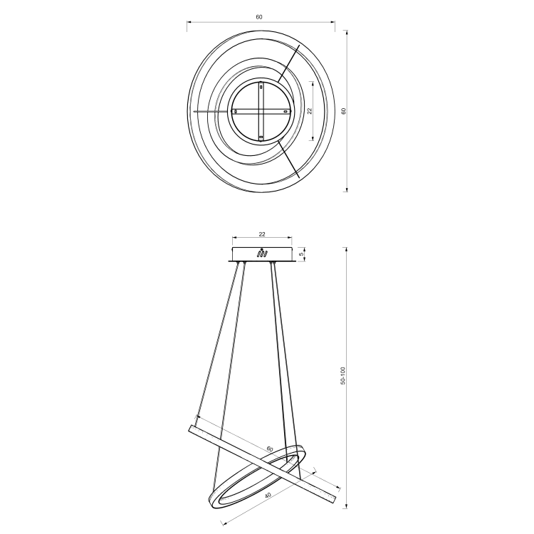 Lampa sufitowa wisząca okrąg koło Industrialna Loft GALAXIA BLACK 46W LED ML8422 Milagro 3500K nowoczesna oprawa oświetleniowa okrągła metal żyrandol czarny czarna zwis Inspiracje Premium