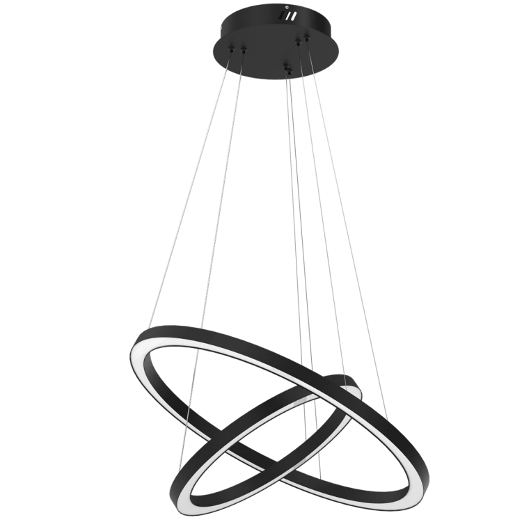 Lampa sufitowa wisząca okrąg koło Industrialna Loft GALAXIA BLACK 46W LED ML8422 Milagro 3500K nowoczesna oprawa oświetleniowa okrągła metal żyrandol czarny czarna zwis Inspiracje Premium