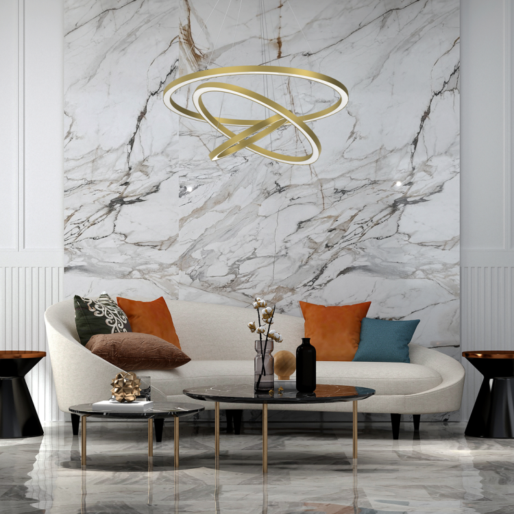 Lampa sufitowa wisząca okrąg koło Industrialna Loft GALAXIA GOLD 85W LED ML8425 Milagro 3500K nowoczesna oprawa oświetleniowa okrągła metal żyrandol złoty złota zwis Inspiracje Premium