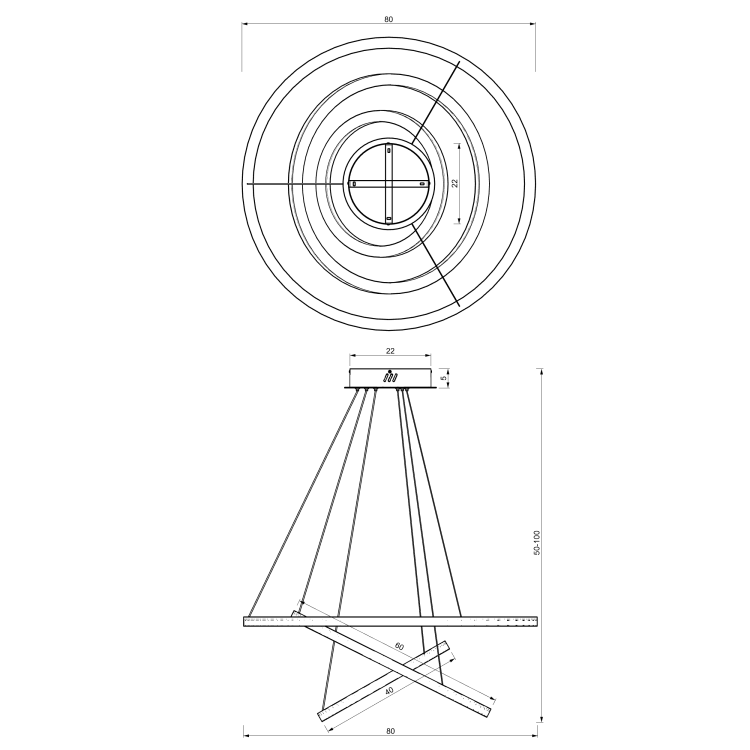 Lampa sufitowa wisząca okrąg koło Industrialna Loft GALAXIA GOLD 85W LED ML8425 Milagro 3500K nowoczesna oprawa oświetleniowa okrągła metal żyrandol złoty złota zwis Inspiracje Premium