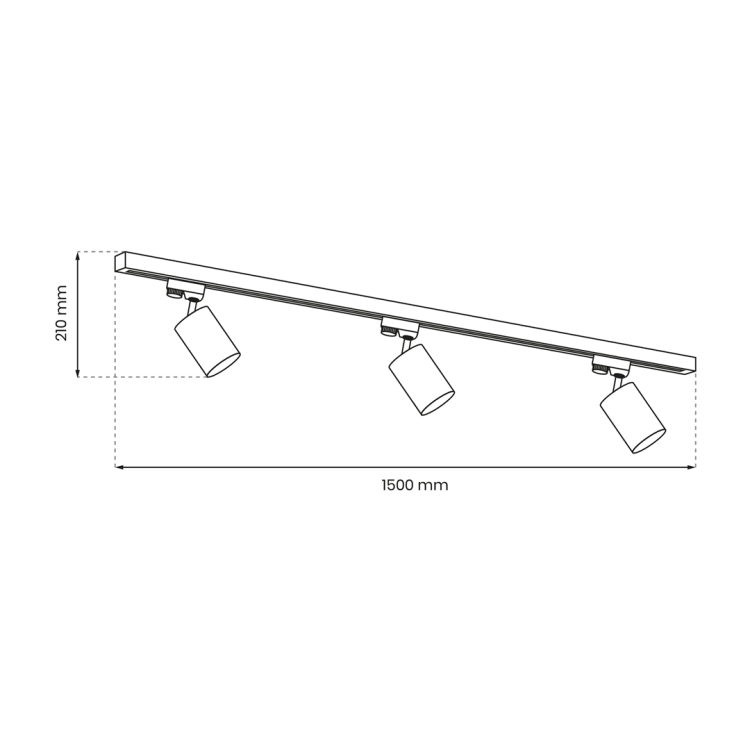 Zestaw Szynoprzewód 3xPipe GU10 + Prowadnica 1,5m - Biały ML8720 Milagro