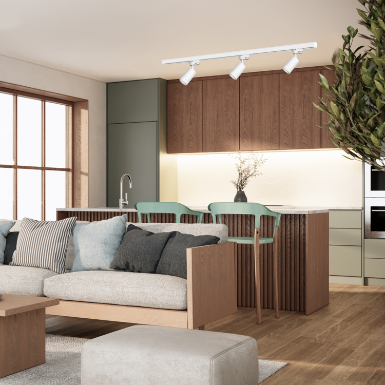 Zestaw Szynoprzewód 3xPipe Ring GU10 + Prowadnica 1,5m - Biały ML8722 Milagro