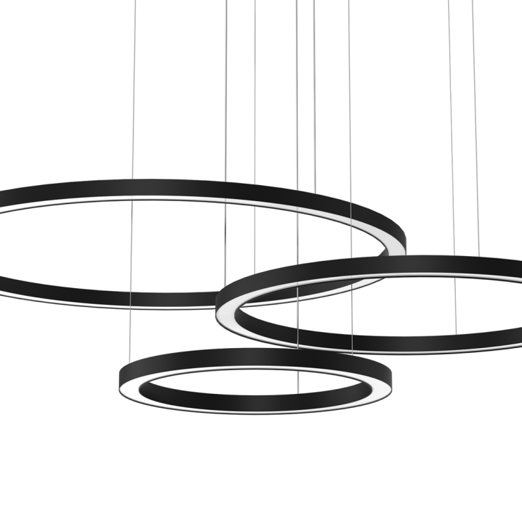 Lampa sufitowa wisząca okrąg koło Industrialna Loft GALAXIA BLACK 85W LED ML8789 Milagro 3500K nowoczesna oprawa oświetleniowa okrągła metal żyrandol czarny czarna zwis Inspiracje Premium