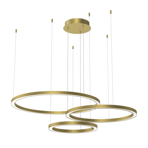 Lampa sufitowa wisząca okrąg koło Industrialna Loft GALAXIA GOLD 85W LED ML8790 Milagro 3500K nowoczesna oprawa oświetleniowa okrągła metal żyrandol złoty złota zwis Inspiracje Premium