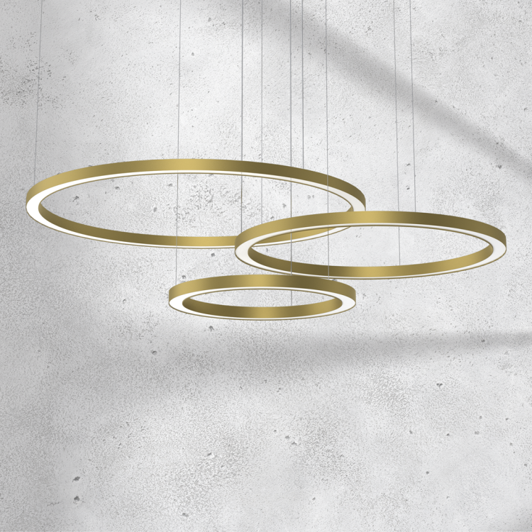 Lampa sufitowa wisząca okrąg koło Industrialna Loft GALAXIA GOLD 85W LED ML8790 Milagro 3500K nowoczesna oprawa oświetleniowa okrągła metal żyrandol złoty złota zwis Inspiracje Premium