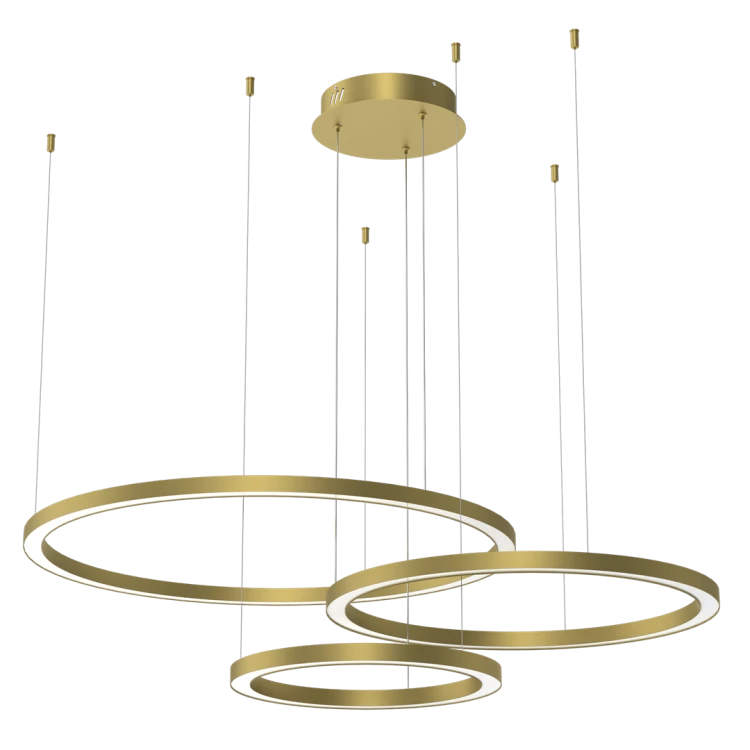 Lampa sufitowa wisząca okrąg koło Industrialna Loft GALAXIA GOLD 85W LED ML8790 Milagro 3500K nowoczesna oprawa oświetleniowa okrągła metal żyrandol złoty złota zwis Inspiracje Premium