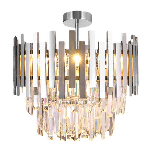 Lampa sufitowa wisząca żyrandol ASPEN CHROME 6xE14 ML8809 Milagro 6x E14 45cm nowoczesna oprawa oświetleniowa okrągła kryształy kryształ chrom zwis Inspiracje Premium