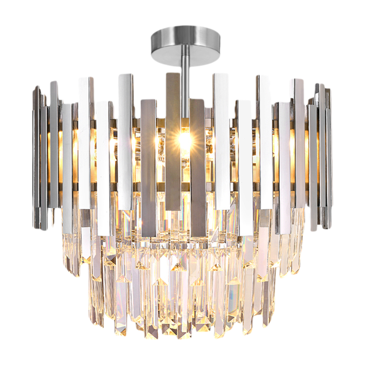 Lampa sufitowa wisząca żyrandol ASPEN CHROME 6xE14 ML8809 Milagro 6x E14 45cm nowoczesna oprawa oświetleniowa okrągła kryształy kryształ chrom zwis Inspiracje Premium