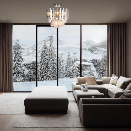 Lampa sufitowa wisząca żyrandol ASPEN CHROME 6xE14 ML8809 Milagro 6x E14 45cm nowoczesna oprawa oświetleniowa okrągła kryształy kryształ chrom zwis Inspiracje Premium