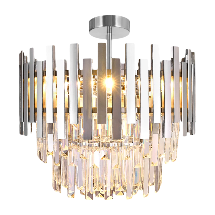 Lampa sufitowa wisząca żyrandol ASPEN CHROME 6xE14 ML8809 Milagro 6x E14 45cm nowoczesna oprawa oświetleniowa okrągła kryształy kryształ chrom zwis Inspiracje Premium