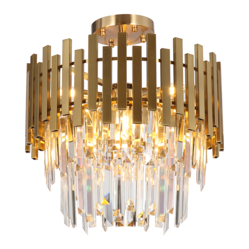 Lampa sufitowa wisząca żyrandol ASPEN GOLD 6xE14 ML8810 Milagro 6x E14 45cm nowoczesna oprawa oświetleniowa okrągła kryształy kryształ złoty złota zwis Inspiracje Premium