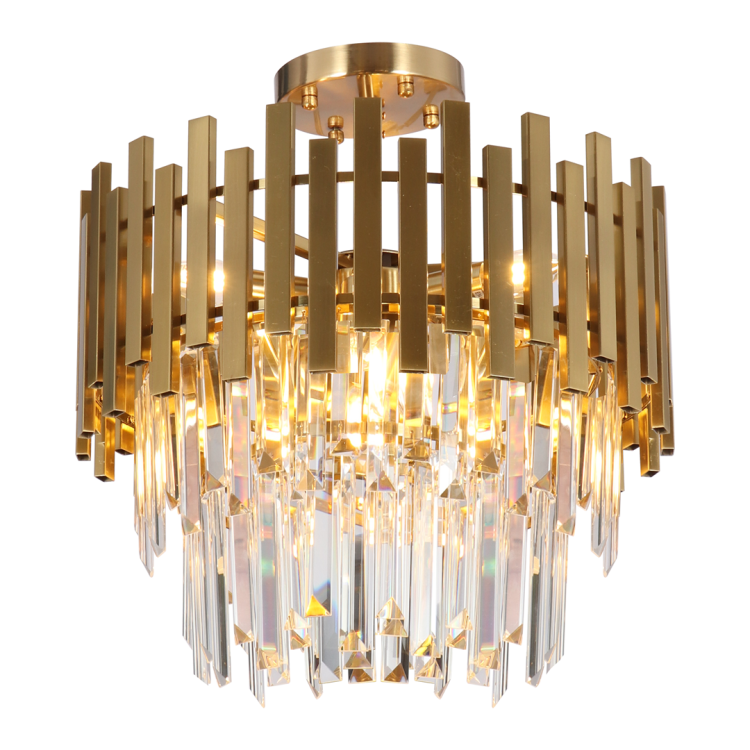 Lampa sufitowa wisząca żyrandol ASPEN GOLD 6xE14 ML8810 Milagro 6x E14 45cm nowoczesna oprawa oświetleniowa okrągła kryształy kryształ złoty złota zwis Inspiracje Premium