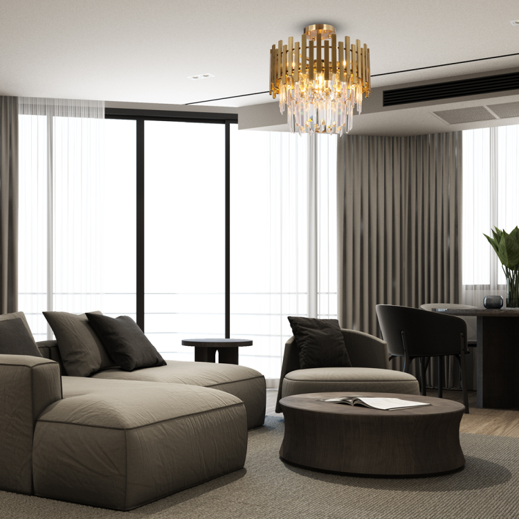Lampa sufitowa wisząca żyrandol ASPEN GOLD 6xE14 ML8810 Milagro 6x E14 45cm nowoczesna oprawa oświetleniowa okrągła kryształy kryształ złoty złota zwis Inspiracje Premium