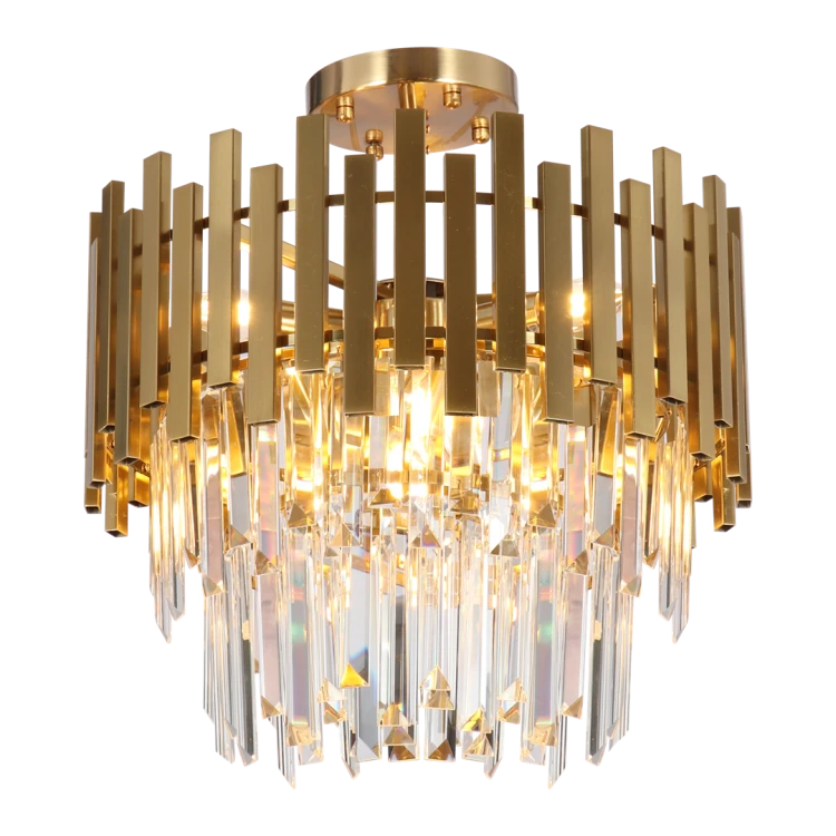 Lampa sufitowa wisząca żyrandol ASPEN GOLD 6xE14 ML8810 Milagro 6x E14 45cm nowoczesna oprawa oświetleniowa okrągła kryształy kryształ złoty złota zwis Inspiracje Premium
