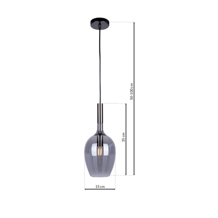 Lampa wisząca LUGANO SMOKED 1xE14 ML8813 Milagro