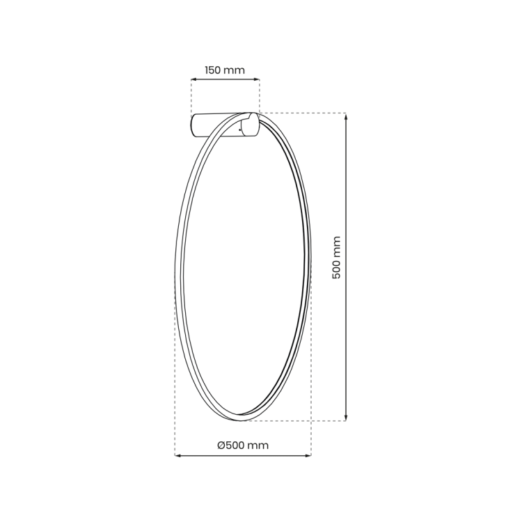 Lampa ścienna kinkiet SATURNO BLACK 25W LED ML8850 Milagro 4000K 50cm Industrialna Loft oprawa oświetleniowa nowoczesny dekoracyjny koło okrąg metalowy czarny czarna Inspiracje Premium