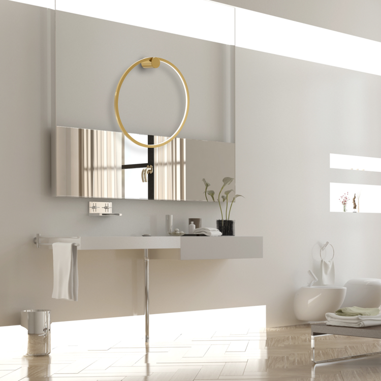 Lampa ścienna kinkiet SATURNO GOLD 25W LED ML8851 Milagro 4000K 50cm Industrialna Loft oprawa oświetleniowa nowoczesny dekoracyjny koło okrąg metalowy złoty złota Inspiracje Premium