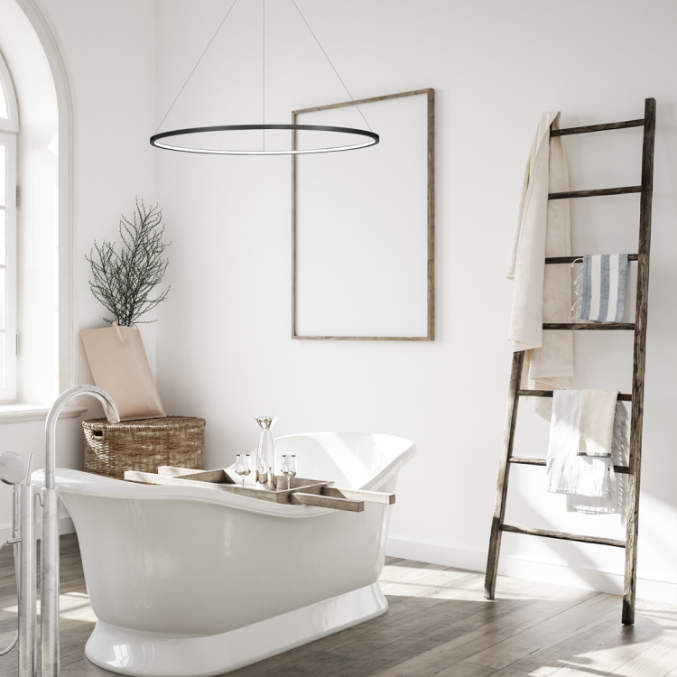 Lampa sufitowa wisząca okrąg koło Industrialna Loft SATURNO BLACK 57W LED ML8862 Milagro 4000K 100cm nowoczesna oprawa oświetleniowa okrągła metal żyrandol czarny czarna zwis Inspiracje Premium