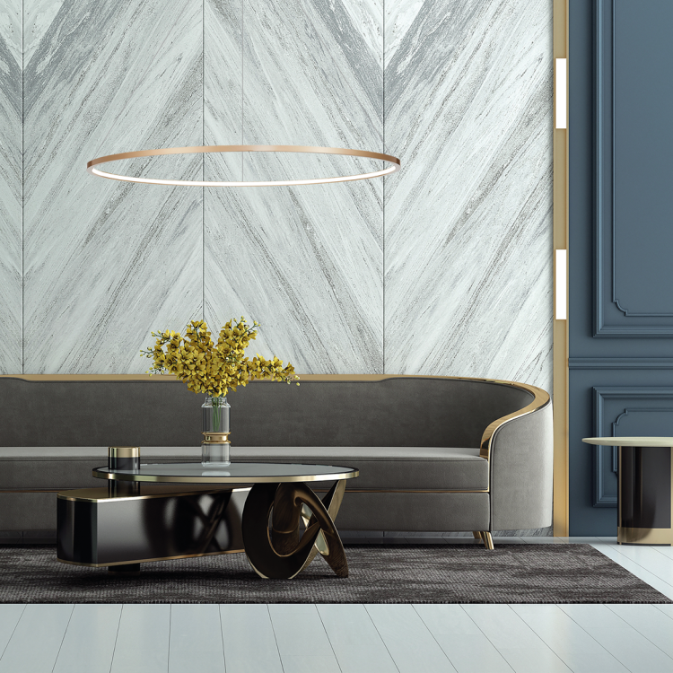 Lampa sufitowa wisząca okrąg koło Industrialna Loft SATURNO GOLD 57W LED ML8863 Milagro 4000K 100cm nowoczesna oprawa oświetleniowa okrągła metal żyrandol złoty złota zwis Inspiracje Premium