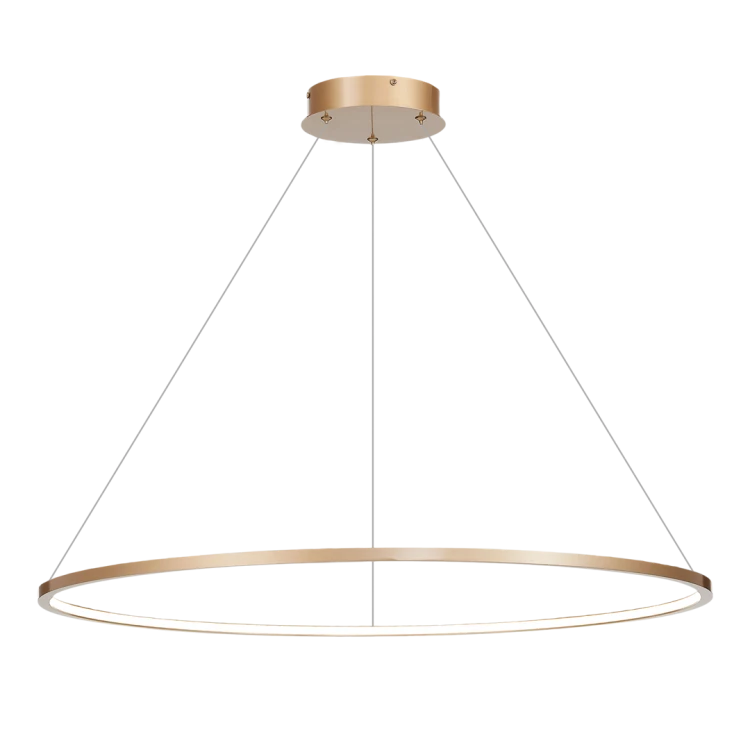 Lampa sufitowa wisząca okrąg koło Industrialna Loft SATURNO GOLD 57W LED ML8863 Milagro 4000K 100cm nowoczesna oprawa oświetleniowa okrągła metal żyrandol złoty złota zwis Inspiracje Premium