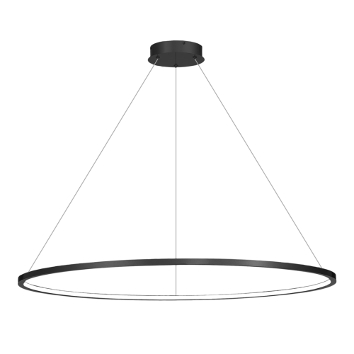 Lampa sufitowa wisząca okrąg koło Industrialna Loft SATURNO BLACK 65W LED ML8864 Milagro 4000K 120cm nowoczesna oprawa oświetleniowa okrągła metal żyrandol czarny czarna zwis Inspiracje Premium