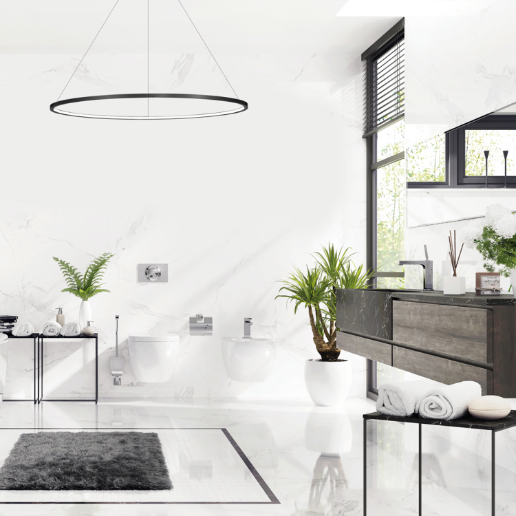 Lampa sufitowa wisząca okrąg koło Industrialna Loft SATURNO BLACK 65W LED ML8864 Milagro 4000K 120cm nowoczesna oprawa oświetleniowa okrągła metal żyrandol czarny czarna zwis Inspiracje Premium