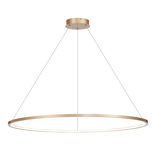 Lampa sufitowa wisząca okrąg koło Industrialna Loft SATURNO GOLD 65W LED ML8865 Milagro 4000K 120cm nowoczesna oprawa oświetleniowa okrągła metal żyrandol złoty złota zwis Inspiracje Premium