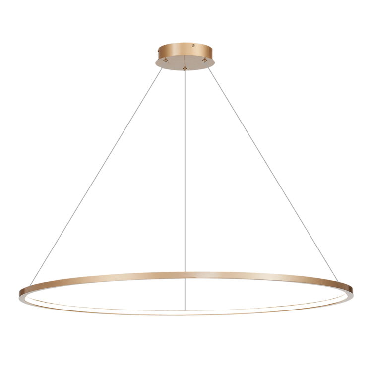 Lampa sufitowa wisząca okrąg koło Industrialna Loft SATURNO GOLD 65W LED ML8865 Milagro 4000K 120cm nowoczesna oprawa oświetleniowa okrągła metal żyrandol złoty złota zwis Inspiracje Premium