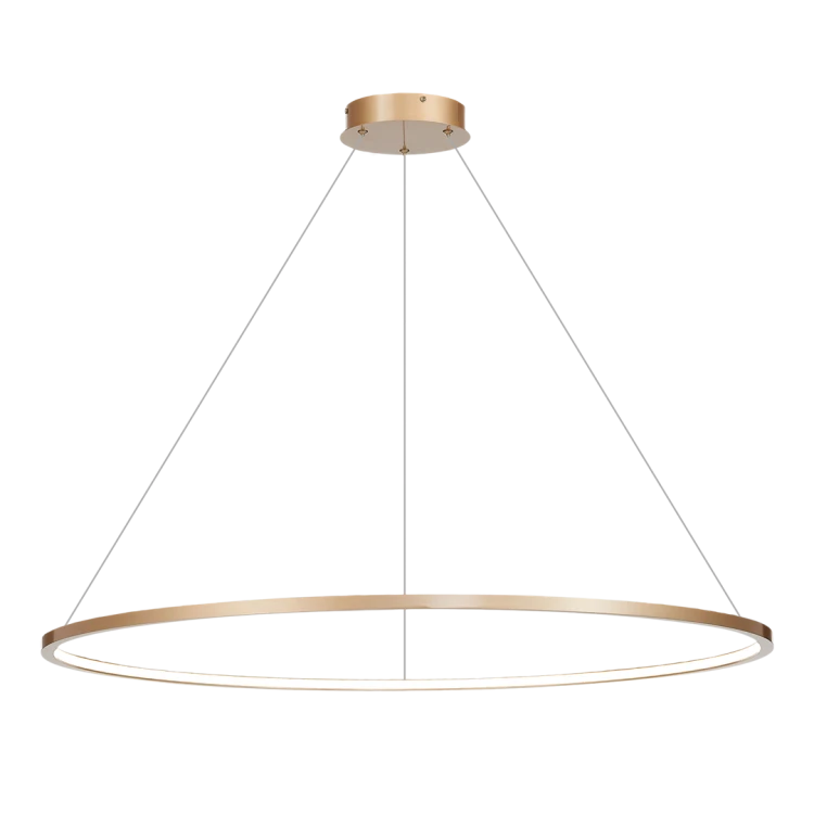 Lampa sufitowa wisząca okrąg koło Industrialna Loft SATURNO GOLD 65W LED ML8865 Milagro 4000K 120cm nowoczesna oprawa oświetleniowa okrągła metal żyrandol złoty złota zwis Inspiracje Premium