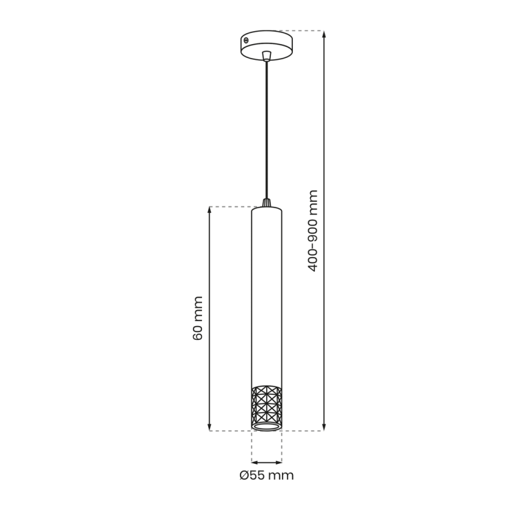 Lampa wisząca TUBI BLACK 1xGU10 ML8877 Milagro