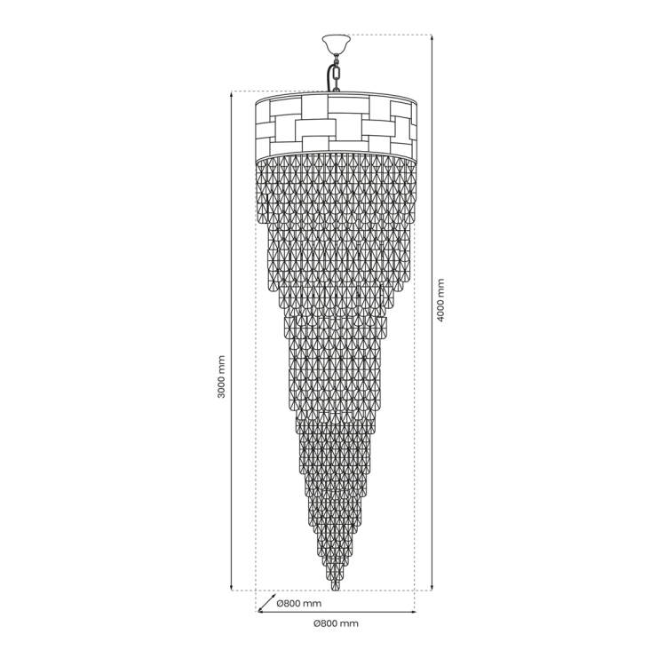 Żyrandol LUXURIA 300cm 41xE14 ML8885 Milagro