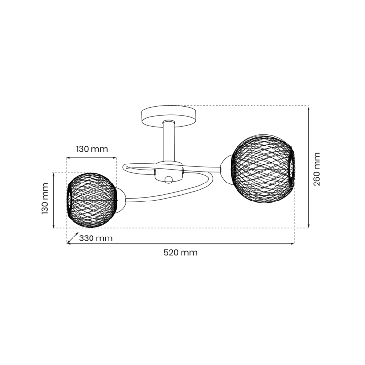 Lampa sufitowa OAKLAND 2xE27 ML9749 Milagro