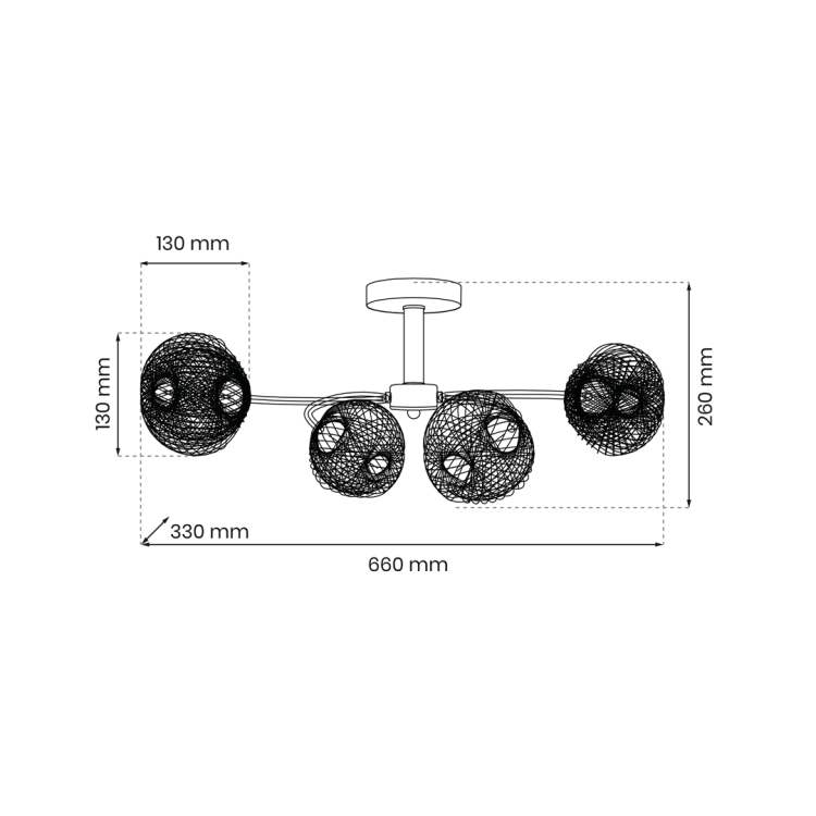 Lampa sufitowa OAKLAND 4xE27 ML9750 Milagro