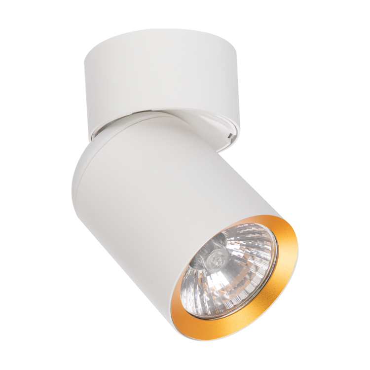 Lampa ścienno-sufitowa Kinkiet Industrialny Spot Andy 1xGU10 Biały + Złoty ML9932 Milagro GU10 Loft nowoczesny metalowy biały biała złoty złota pojedynczy Inspiracje Premium