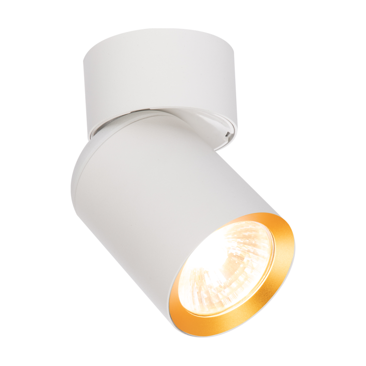 Lampa ścienno-sufitowa Kinkiet Industrialny Spot Andy 1xGU10 Biały + Złoty ML9932 Milagro GU10 Loft nowoczesny metalowy biały biała złoty złota pojedynczy Inspiracje Premium