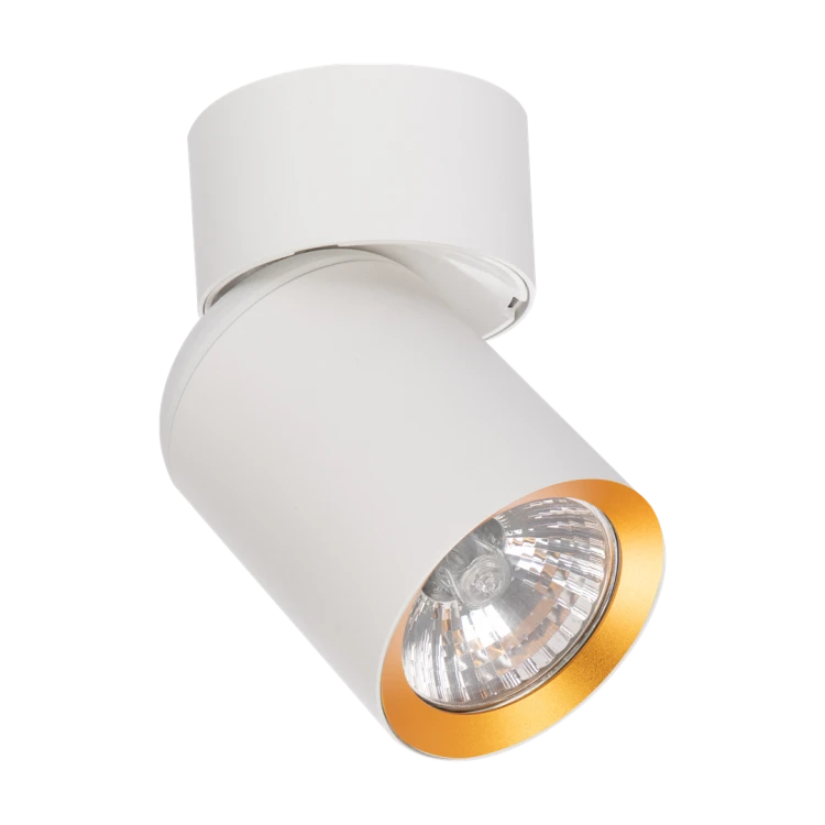 Lampa ścienno-sufitowa Kinkiet Industrialny Spot Andy 1xGU10 Biały + Złoty ML9932 Milagro GU10 Loft nowoczesny metalowy biały biała złoty złota pojedynczy Inspiracje Premium