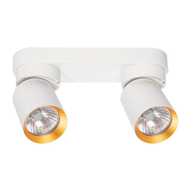 Lampa ścienno-sufitowa Kinkiet Industrialny Andy 2xGU10 Biały + Złoty ML9934 Milagro 2x GU10 Loft nowoczesny metalowy biały biała złoty złota potrójny Inspiracje Premium