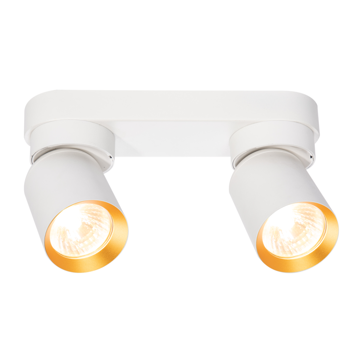 Lampa ścienno-sufitowa Kinkiet Industrialny Andy 2xGU10 Biały + Złoty ML9934 Milagro 2x GU10 Loft nowoczesny metalowy biały biała złoty złota potrójny Inspiracje Premium
